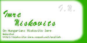 imre miskovits business card